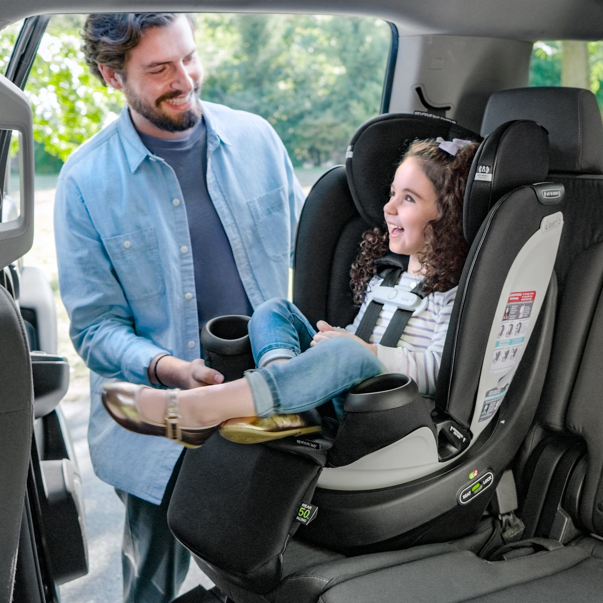 Revolve360 Extend All-in-One Rotational Car Seat - Green & Gentle Fabric