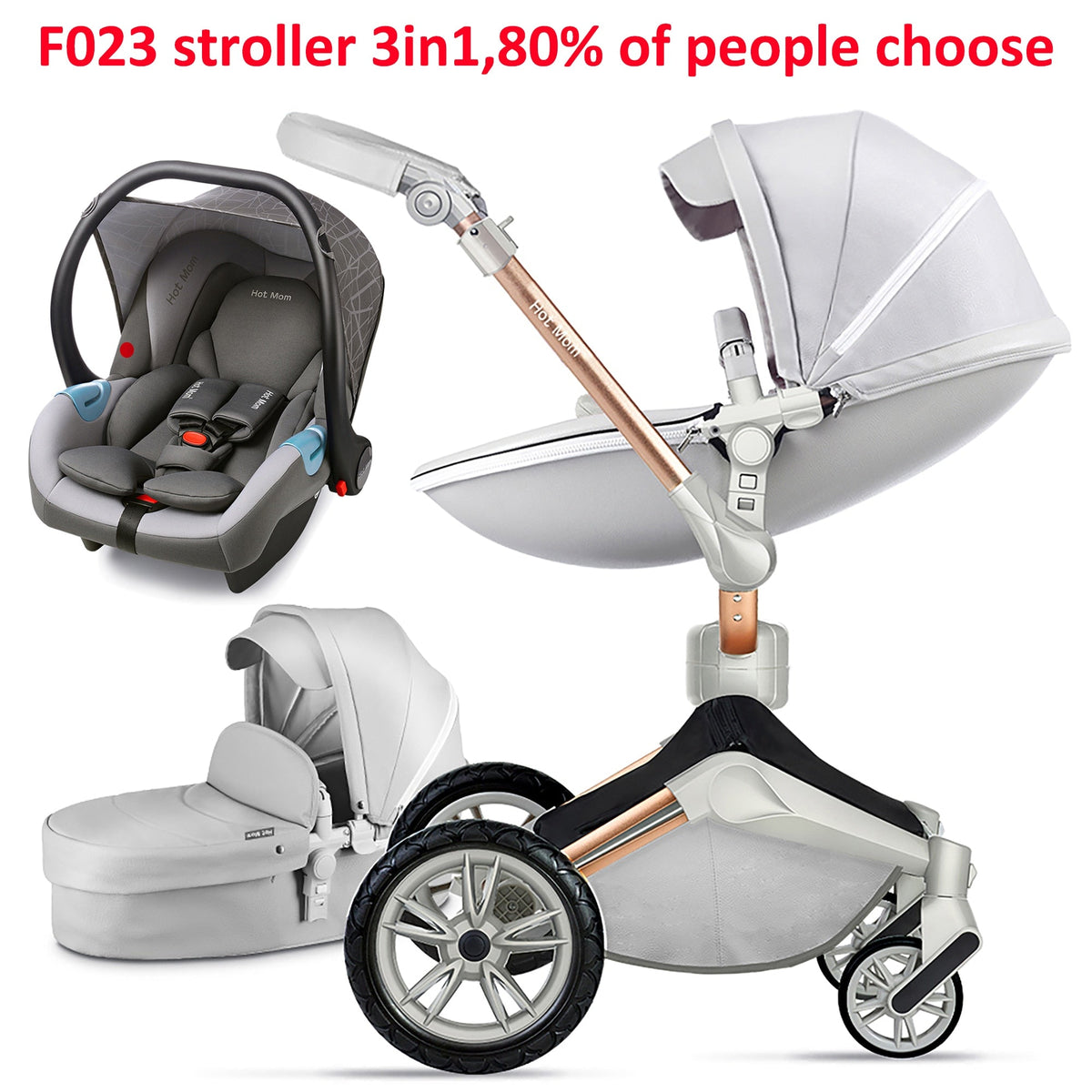 3 In 1 Baby Stroller Two-way Shock Baby Trolley